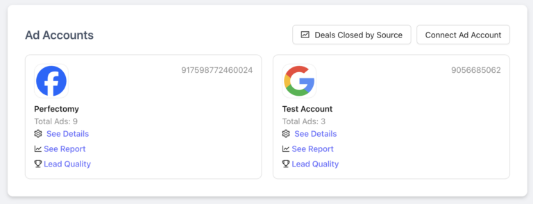Ad accounts connections